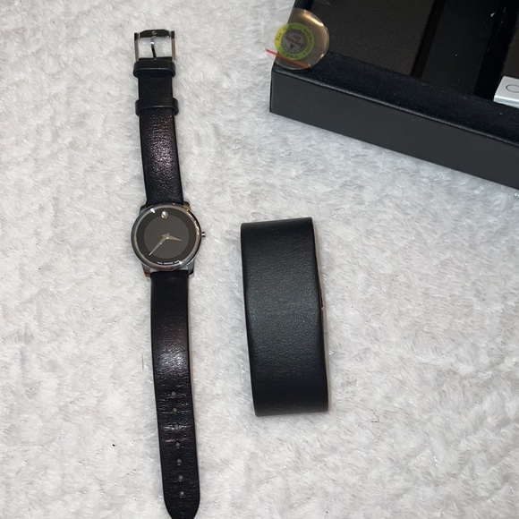 MOVADO Women\'s Museum Classic Watch – Black Dial, Leather Band, NEW Never Used main image 10